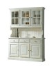 MOBILI 2G - Cristalliera 3 porte legno massello shabby bianco invecchiato L.147 P.43 H.195 VISTA FRONTALE
