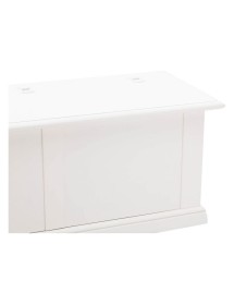 MOBILI 2G - Cassapanca in legno bianco shabby 120X42X50 vista frontale