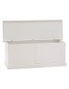 MOBILI 2G - Cassapanca in legno bianco shabby 120X42X50 vista frontale
