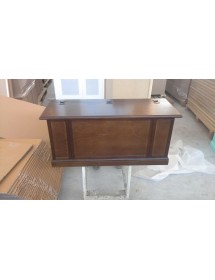 MOBILI 2G - Cassapanca arte povera in legno tinta noce 120X42X50 vista frontale