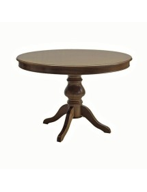 MOBILI 2G - Tavolo rotondo classico allungabile legno tinta noce 120x120x80 vista frontale