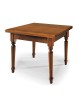 MOBILI 2G - TAVOLO NOCE GAMBA TORNITA 90X90 ALLUNGABILE A LIBRO VISTA FRONTALE