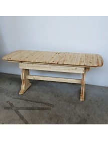 MOBILI 2G - Tavolo Fratino Allungabile In Legno pino bianco anticato 180x90x80 vista frontale