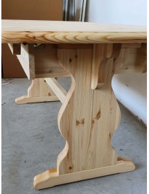 MOBILI 2G - Tavolo Fratino Allungabile In Legno pino bianco anticato 180x90x80 vista frontale