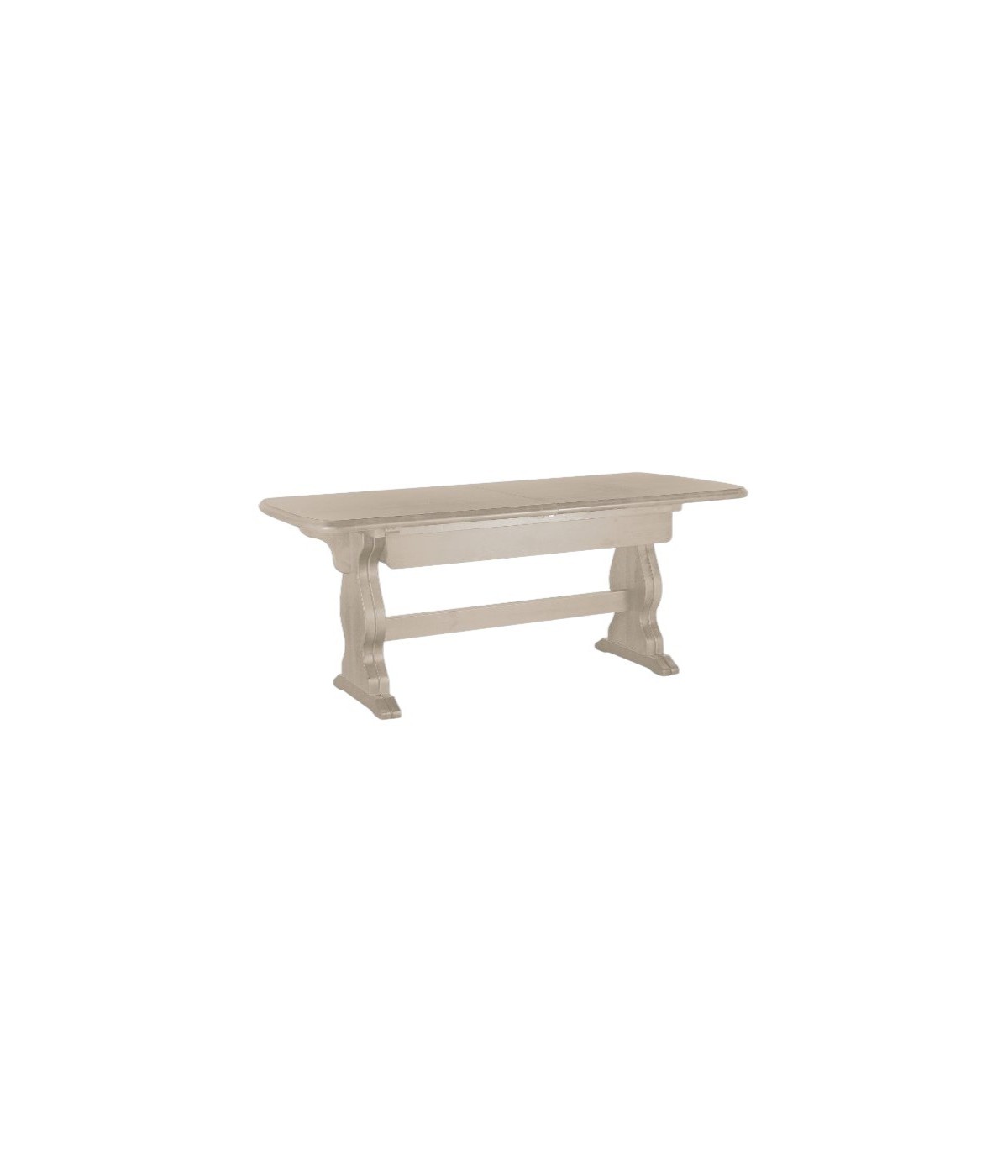 MOBILI 2G - Tavolo Fratino Allungabile In Legno pino bianco anticato 180x90x80 vista frontale