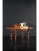 MOBILI 2G - Tavolo rotondo classico allungabile tornito legno bassano 120x120x80 vista frontale aperto