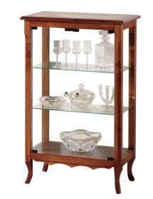 MOBILI 2G - Vetrina 2 ante vetro classica in Legno tinta noce 60X35X100 VISTA FRONTALE