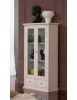 MOBILI 2G - Vetrina 2 ante 2 cassetti in Legno shabby bianco 90X40X160