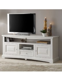 MOBILI 2G - Mobile porta tv goccia classico legno bianco 170x46x69 vista frontale