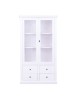 MOBILI 2G - Vetrina 2 ante 4 cassetti in Legno shabby bianco 90X40X160 vista frontale