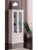 MOBILI 2G - Vetrina 2 ante 4 cassetti in Legno shabby bianco 90X40X160 vista frontale