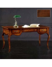 MOBILI 2G - Scrivania Arte Povera 3 cassetti in legno tinta noce 150x75x80