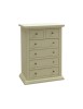 MOBILI 2G - Cassettiera 6 cassetti in legno shabby avorio 62x37X93 vista frontale