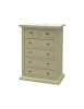 MOBILI 2G - Cassettiera 6 cassetti in legno shabby avorio 62x37X93 vista frontale