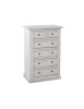 MOBILI 2G - Cassettiera 6 cassetti in legno shabby bianco anticato 62x37X93 vista frontale