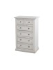 MOBILI 2G - Cassettiera 6 cassetti in legno shabby bianco anticato 62x37X93 vista frontale