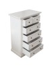MOBILI 2G - Cassettiera 6 cassetti in legno shabby bianco anticato 62x37X93 vista frontale aperto