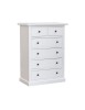 MOBILI 2G - Cassettiera 6 cassetti in legno shabby bianco 62x37X93 vista frontale