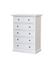 MOBILI 2G - Cassettiera 6 cassetti in legno shabby bianco 62x37X93 vista frontale