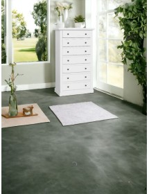 MOBILI 2G - Cassettiera 7 cassetti in legno shabby bianco 68x40X125 vista frontale