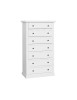 MOBILI 2G - Cassettiera 7 cassetti in legno shabby bianco 68x40X125 vista frontale