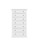 MOBILI 2G - Cassettiera 7 cassetti in legno shabby bianco 68x40X125 vista frontale