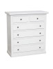 Cassettiera 6 cassetti legno shabby bianco pomolo bronzo 86x40X96 VISTA FRONTALE