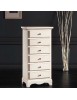 MOBILI 2G - Cassettiera 6 cassetti in legno shabby chic bianco 50x35X105 vista frontale