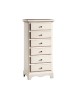 MOBILI 2G - Cassettiera 6 cassetti in legno shabby chic bianco 50x35X105 vista frontale
