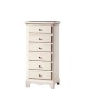 MOBILI 2G - Cassettiera 6 cassetti in legno shabby chic bianco 50x35X105 vista frontale