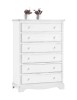 MOBILI 2G - Cassettiera 6 cassetti legno shabby bianco 97x49X140 vista frontale