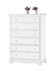 MOBILI 2G - Cassettiera 6 cassetti legno shabby bianco 97x49X140 vista frontale