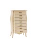MOBILI 2G - Cassettiera 7 cassetti in legno shabby avorio L.80 x P.47 H.138 vista frontale