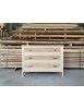 MOBILI 2G - Cassettiera 3 cassetti In Legno massello grezzo 115x50x85 vista frontale