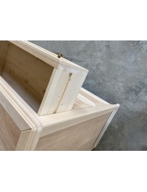 MOBILI 2G - Cassettiera 6 cassetti In Legno massello grezzo 150x50x85 vista frontale