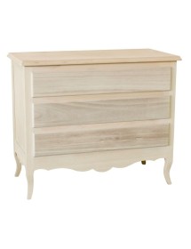 MOBILI 2G - Cassettiera classica 3 cassetti In Legno grezzo 107x52x89 VISTA FRONTALE