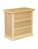 MOBILI 2G - Comodino classico 3 cassetti In Legno grezzo 60x35x64 vista frontale