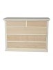 MOBILI 2G - Cassettiera classica 5 cassetti In Legno grezzo 120x50x85 vista frontale