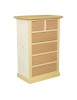 MOBILI 2G - Cassettiera classica 6 cassetti In Legno grezzo 63x37x93 vista frontale