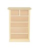 MOBILI 2G - Cassettiera classica 6 cassetti In Legno grezzo 63x37x93 vista frontale
