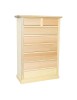MOBILI 2G - Cassettiera classica 8 cassetti In Legno grezzo 87x40x125 VISTA FRONTALE
