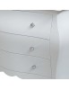 MOBILI 2G - Cassettiera sagomata 3 cassetti legno bianco swarovski 116x42X85 vista frontale