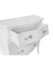 MOBILI 2G - Cassettiera sagomata 3 cassetti legno shabby bianco 116x42X85 vista frontale