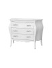 MOBILI 2G - Cassettiera sagomata 3 cassetti legno shabby bianco 116x45X85 vista frontale