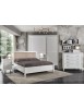 MOBILI 2G - Letto matrimoniale contenitore legno shabby bianco 175x210X125 vista frontale