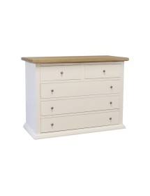MOBILI 2G - Gruppo 1 Cassettiera 2 Comodini legno bicolore bianco naturale VISTA FRONTALE