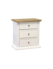 MOBILI 2G - Gruppo 1 Cassettiera 2 Comodini legno bicolore bianco naturale VISTA FRONTALE