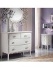 MOBILI 2G - Gruppo 1 Cassettiera 2 Comodini legno Shabby Bianco  vista frontale
