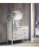 MOBILI 2G - Gruppo 1 Cassettiera 2 Comodini legno Shabby Bianco  vista frontale