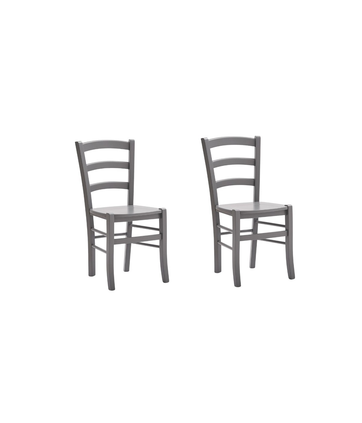 MOBILI 2G - SET 2 SEDIE SHABBY IN LEGNO LACCATO GRIGIO SEDUTA LEGNO vista frontale